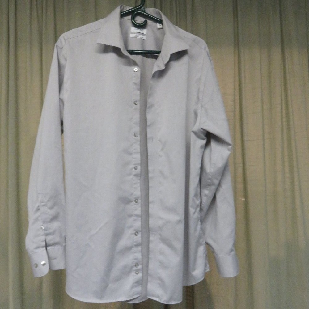 Calvin Klein Dress Shirt size 17, 34/35. Silver/Gray